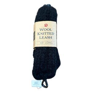Dog Leash Wool Knitted 48" Long Black NWT Gift